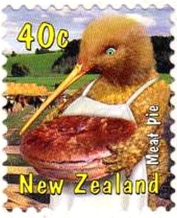 Stamp, Meat Pie, New Zealand,  