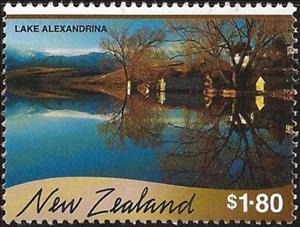 Stamp, Lake Alexandrina, New Zealand,  