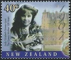 Stamp, The Queen Mother.  100 Years - 1907, New Zealand,  