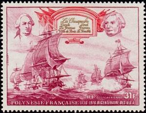Stamp, Bicentennial of the United States, French Polynesia,  