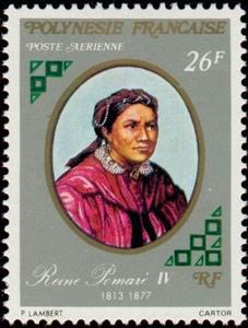 Stamp, Queen Pomare IV (1813-1877), French Polynesia,  