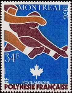 Stamp, Montreal Olympics. allegories, French Polynesia,  , Olympic Games