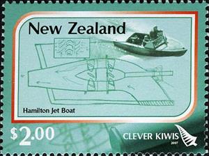 Stamp, Hamilton Jet Boat, New Zealand,  
