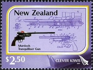 Stamp, Murdoch Tranquilliser Gun, New Zealand,  
