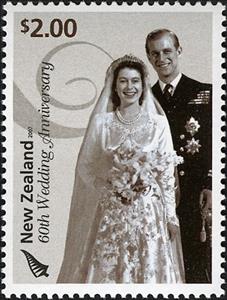 Stamp, 60th Wedding Anniversary, New Zealand,  , Queens