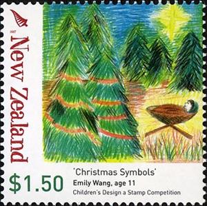 Stamp, Baby Jesus, New Zealand,  , Christmas