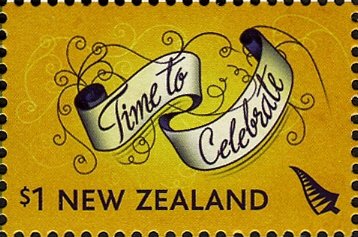 Stamp, “time To Celebrate”, New Zealand,  , Greetings