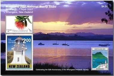 Souvenir Sheet, Northland 2007 National Stamp Show, New Zealand,  , Landscapes, Flowers, Plants (Flora)