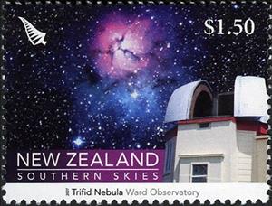 Stamp, Trifid Nebula.  Ward Observatory, New Zealand,  
