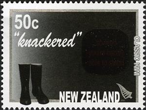 Stamp, “knackered”, New Zealand,  