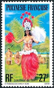 Stamp, Tahiti Folklore, French Polynesia,  