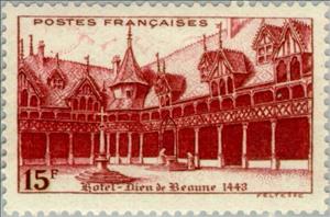 Stamp, Hotel-Dieu in Beaune, France,  , Healthcare, Tourism, Hospitals, Buildings
