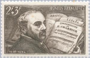 Stamp, Emmanuel Chabrier (1841-1894), France,  , Music, Composers, Operas