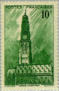 Stamp, Arras, France,  , Tourism, Towers, Buildings, UNESCO World Heritage Sites, Churches - Cathedrals - Basilicas - Chapels