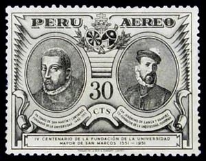 Stamp, 400th Anniversary of the founding of San Marcos University, Peru,  
