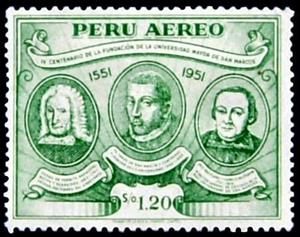 Stamp, 400th Anniversary of the founding of San Marcos University, Peru,  