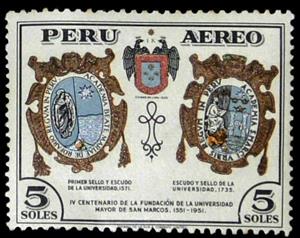 Stamp, 400th Anniversary of the founding of San Marcos University, Peru,  