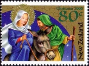 Stamp, The Flight to Egypt, New Zealand,  , Mammals, Biblical Accounts, Christmas, Religion, Families, Animals (Fauna)