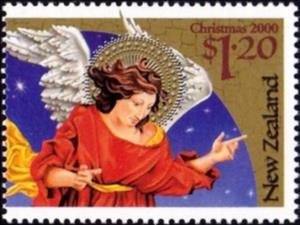 Stamp, Angel Gabriel, New Zealand,  , Christmas, Religion, Angels