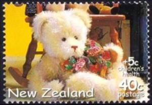 Stamp, Teddy Bear "Geronimo" from Rose Hill (1996), New Zealand,  , Toys, Teddy Bears