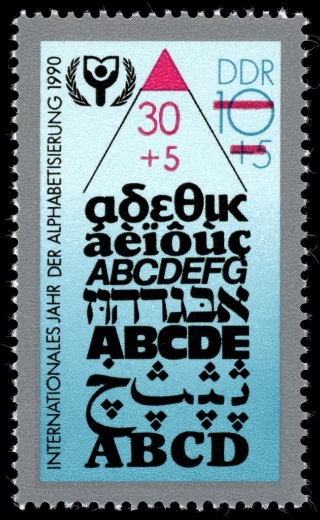 Letters of different fonts
