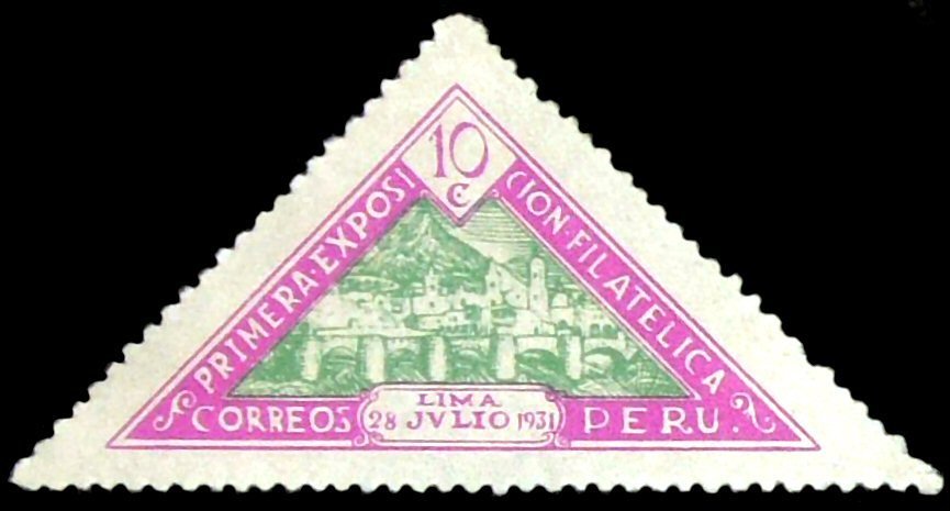 Old Stone Bridge in Lima, First philatelic exhibition - Lima