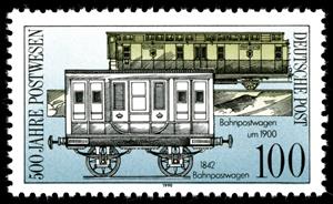 Stamp, Railway mail cars (1872 and 1900), Germany, Democratic Republic,  , Mailcoaches