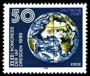 Stamp, Earth, Germany, Democratic Republic,  