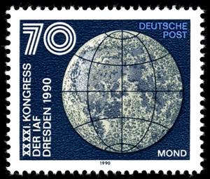 Stamp, Moon, Germany, Democratic Republic,  