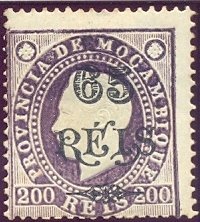 Stamp, Kings D. Luis I and D. Carlos I, with surcharge, Mozambique,  