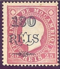 Stamp, Kings D. Luis I and D. Carlos I, with surcharge, Mozambique,  