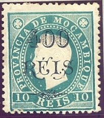 Stamp, Kings D. Luis I and D. Carlos I, with surcharge, Mozambique,  