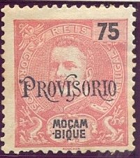 King D. Carlos I, with surcharge «PROVISORIO»