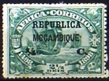 Fleet of Vasco da Gama on the run - on Africa stamp