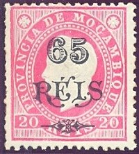 Stamp, Kings D. Luis I and D. Carlos I, with surcharge, Mozambique,  