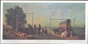 Souvenir Sheet, Prilidiano Pueyrredón painting, Argentina,  