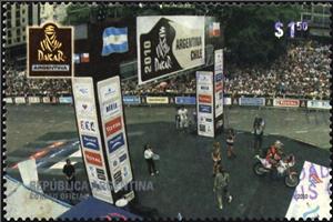 Stamp, Buenos Aires Stage, Argentina,  , Cars, Stadiums, Motor Racing