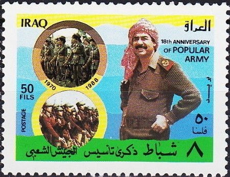 President Saddam Hussein, soldiers