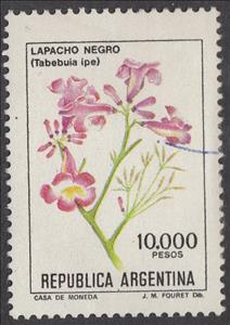 Stamp, Tabebuia ipe, Argentina,  , Flowers