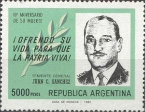 Stamp, Tte. Juan Sánchez, Argentina,  