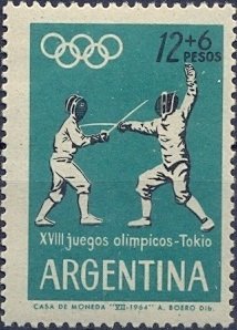 Stamp, Fencing, Argentina,  , Olympic Games, Fencing