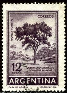 Stamp, Red Quebracho, Argentina,  , Trees, Plants (Flora)