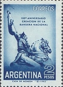Stamp, 150 Years of creation of the national flag, Argentina,  