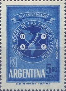 Stamp, 50 Years of U.P.A.E.P., Argentina,  