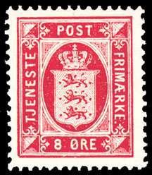 Stamp, Coat of arms, Øre values, wmk. 1Y, perf. 14x13½, Denmark,  , Heraldic Animals, Coats of Arms