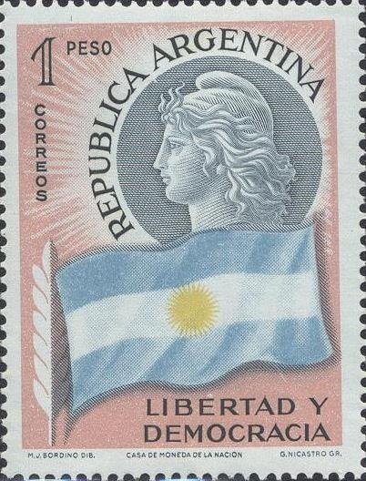 Liberty and flag