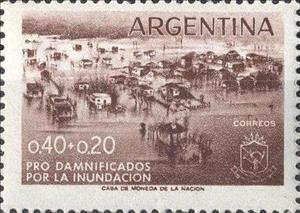 Stamp, Flooding, Argentina,  
