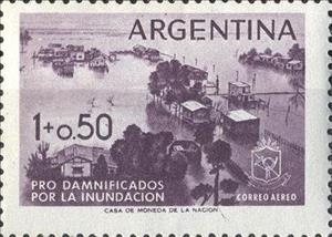 Stamp, Flooding, Argentina,  