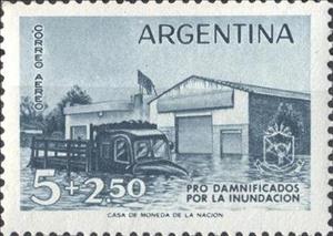 Stamp, Help Building, Argentina,  