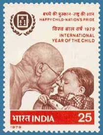 Gandhi with young boy